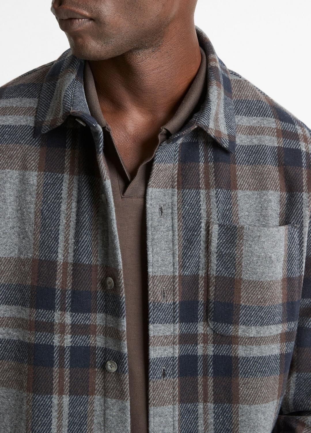 Plaid Cotton-Blend Shirt Jacket in Shirt Jackets