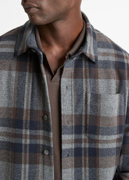 Plaid Cotton-Blend Shirt Jacket in Shirt Jackets