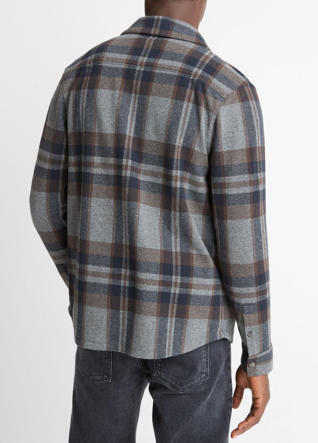 Plaid Cotton-Blend Shirt Jacket in Shirt Jackets
