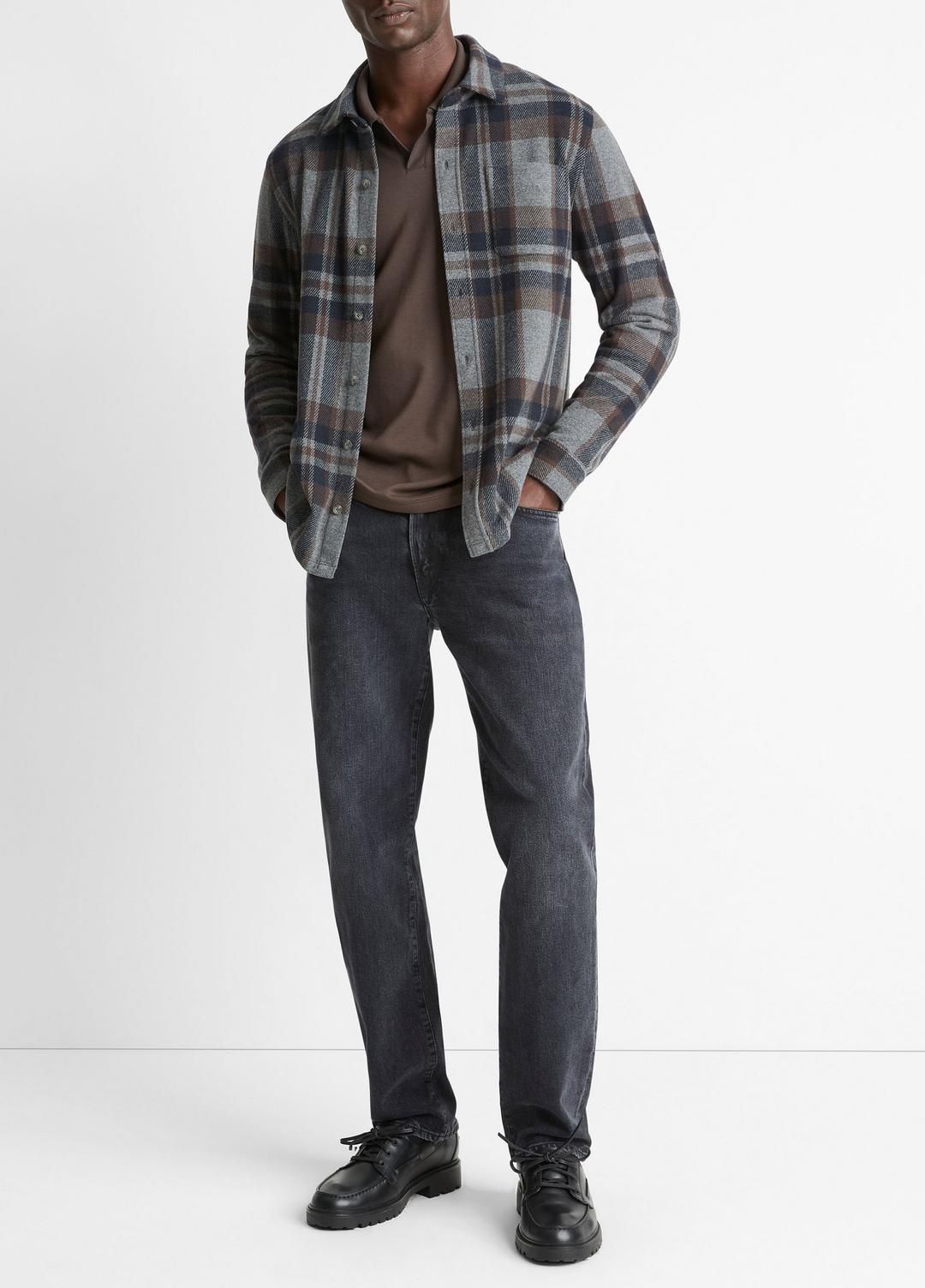 Plaid Cotton-Blend Shirt Jacket in Shirt Jackets