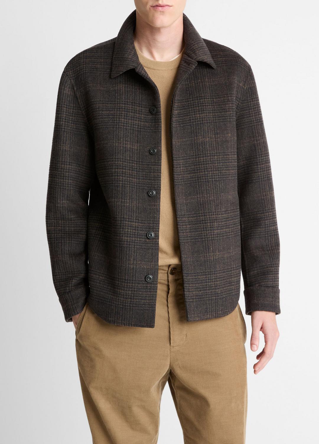 Plaid Splittable Wool-Blend Shirt Jacket in Shirt Jackets