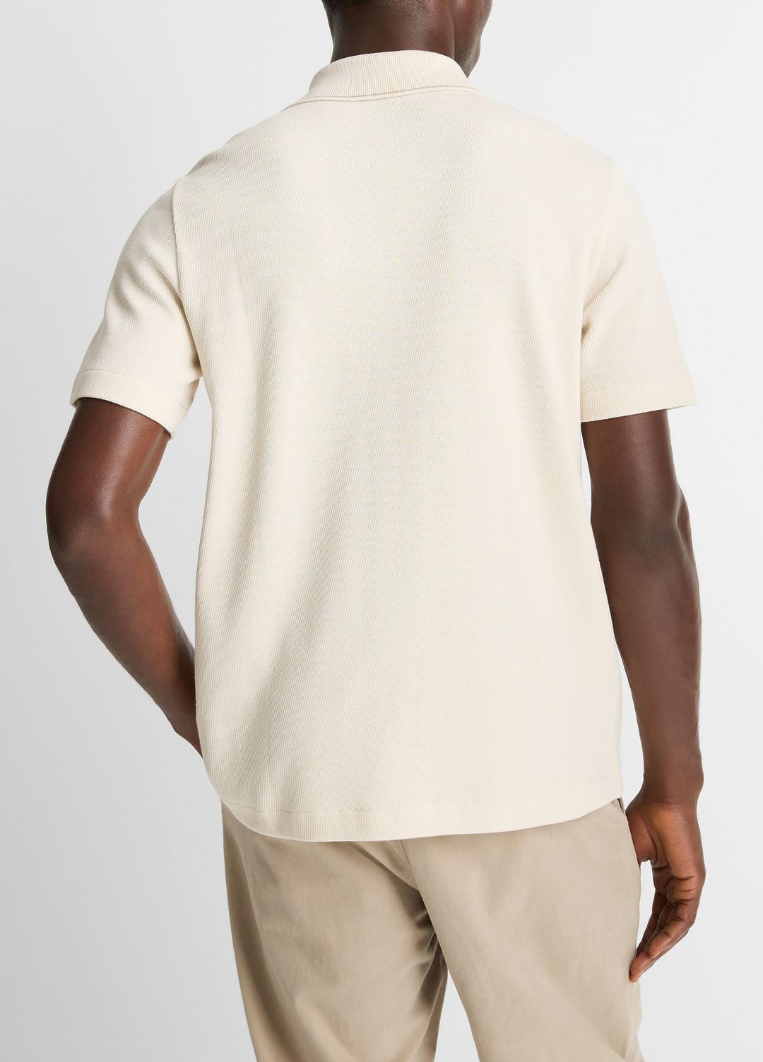 Jacquard-Knit Cotton Short-Sleeve Button-Front Shirt in Short Sleeve