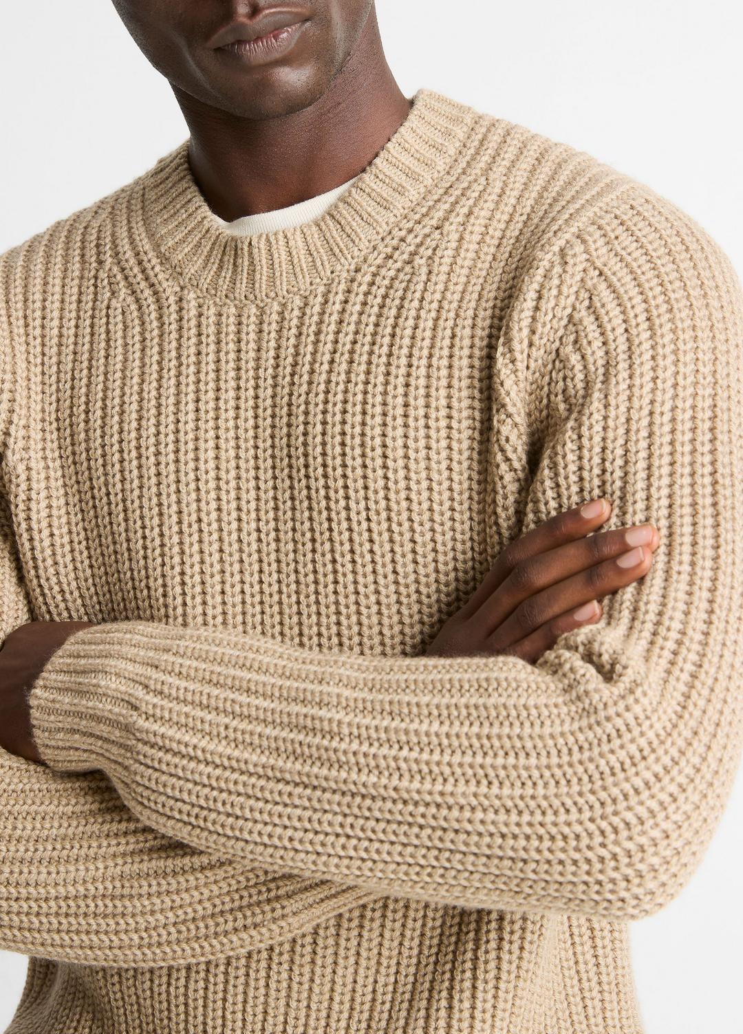 Utility Shaker Merino Wool Sweater in Crew Neck