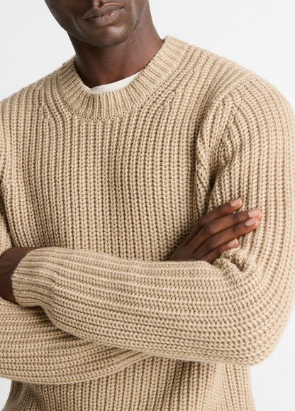 Utility Shaker Merino Wool Sweater in Crew Neck