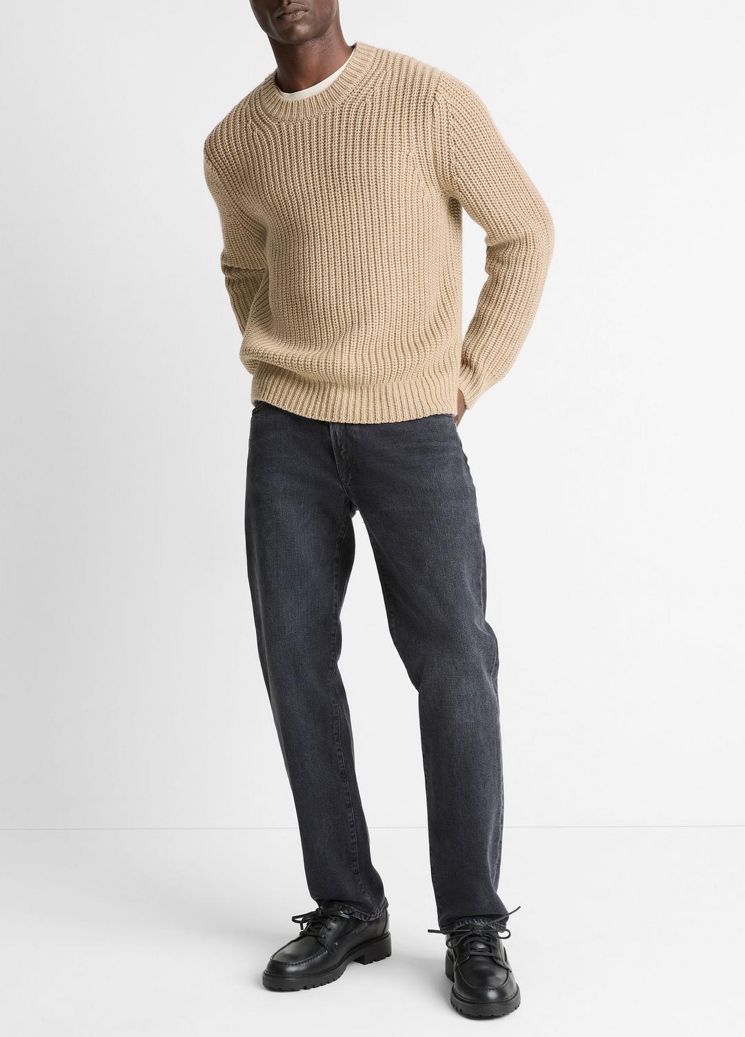 Utility Shaker Merino Wool Sweater in Crew Neck