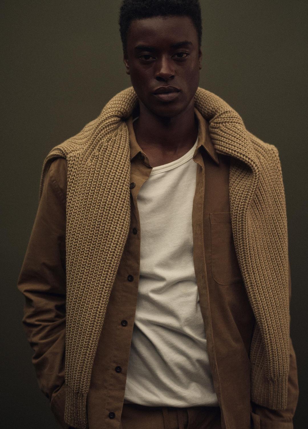 Utility Shaker Merino Wool Sweater in Crew Neck