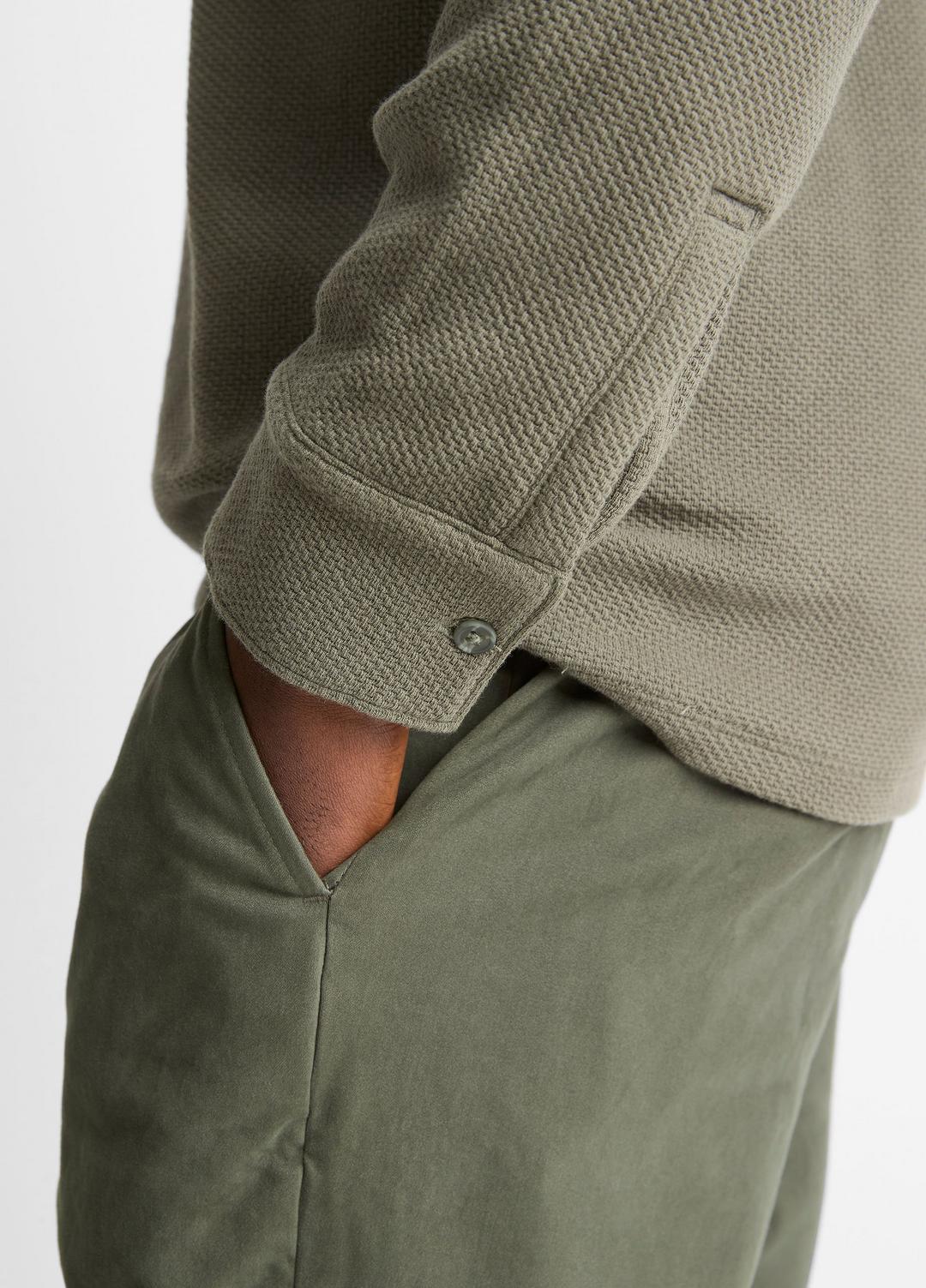 Basket-Weave Cotton Long-Sleeve Polo Shirt in Henleys & Polos