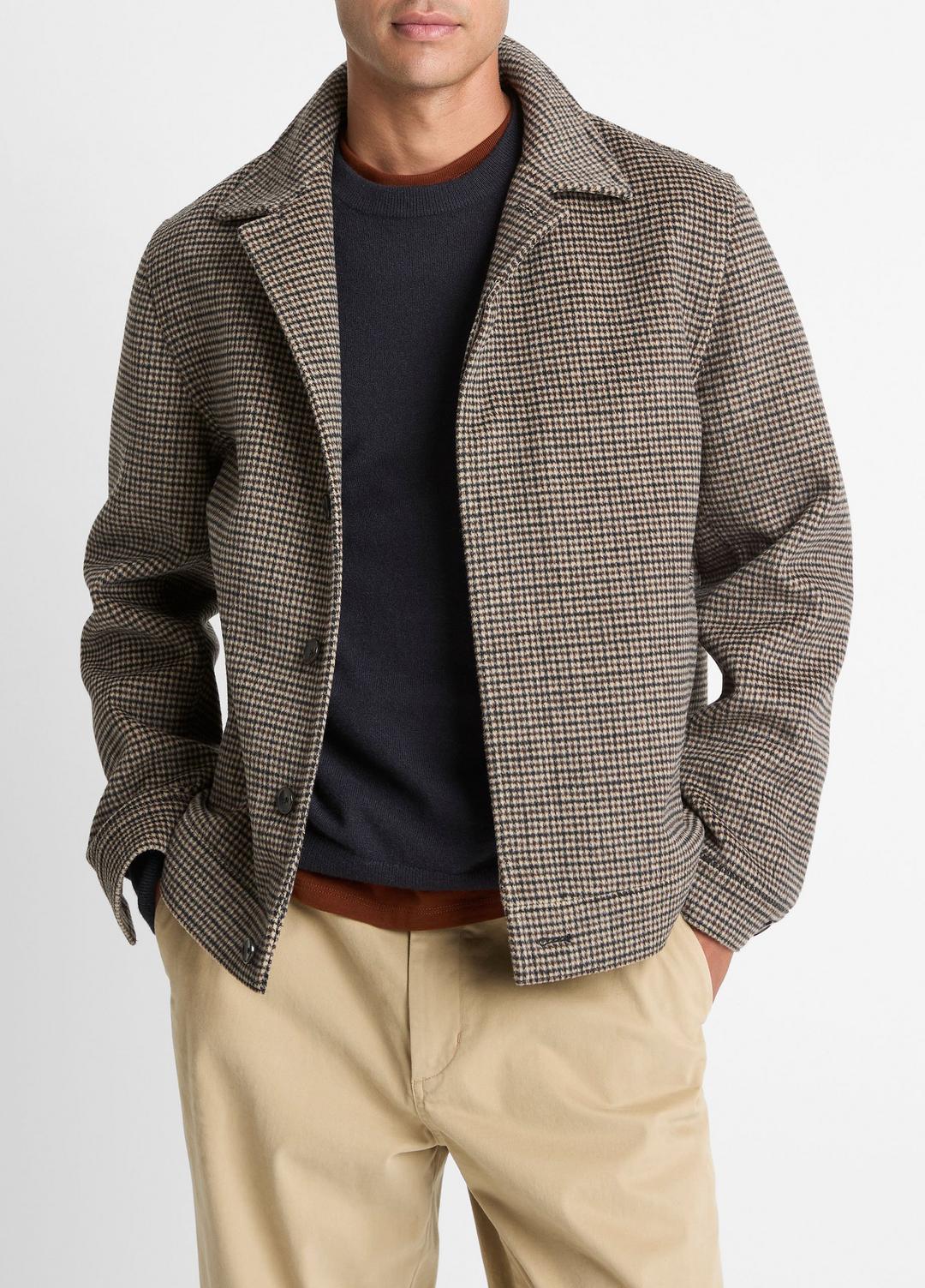 Houndstooth Bomber Jacket in Jackets