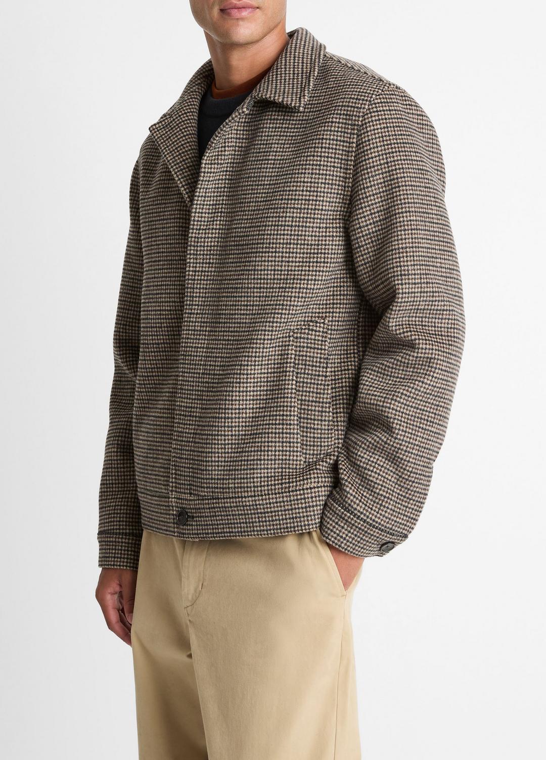 Houndstooth Bomber Jacket in Jackets