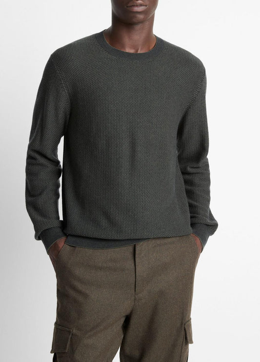 Geo-Jacquard Wool-Blend Crew Neck Sweater in Crew Neck