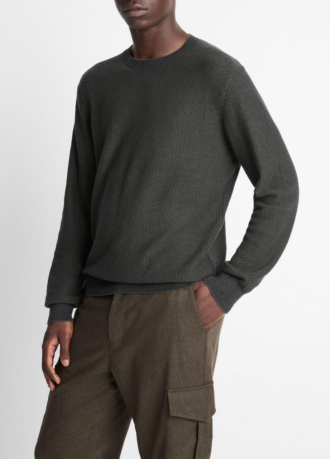 Geo-Jacquard Wool-Blend Crew Neck Sweater in Crew Neck