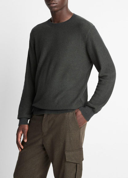 Geo-Jacquard Wool-Blend Crew Neck Sweater in Crew Neck