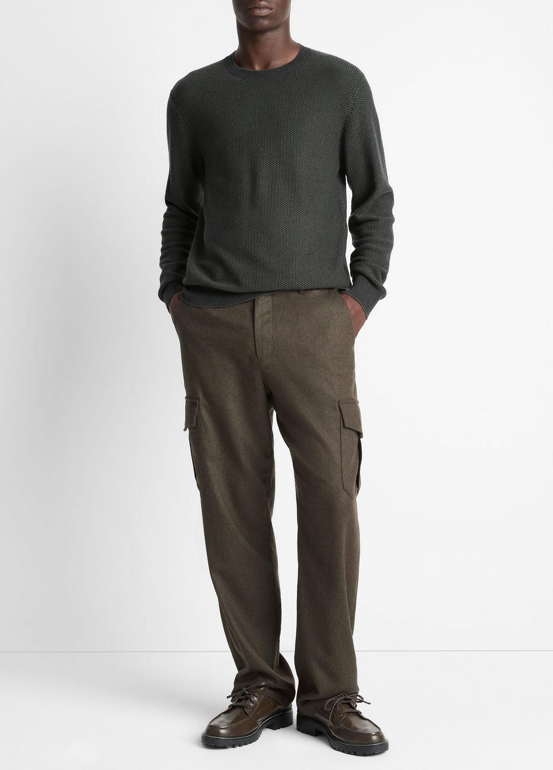 Geo-Jacquard Wool-Blend Crew Neck Sweater in Crew Neck