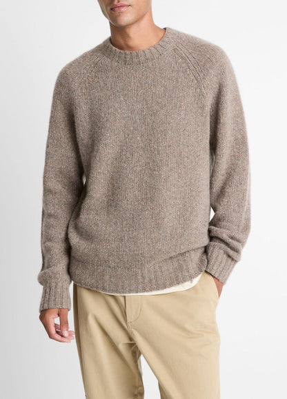 Donegal Cashmere Raglan-Sleeve Sweater in Crew Neck