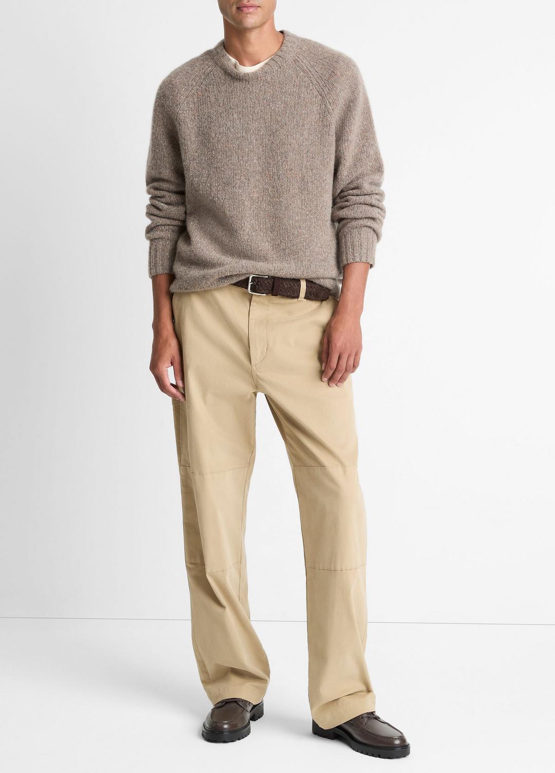 Donegal Cashmere Raglan-Sleeve Sweater in Crew Neck