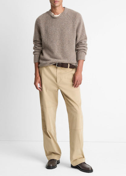 Donegal Cashmere Raglan-Sleeve Sweater in Crew Neck