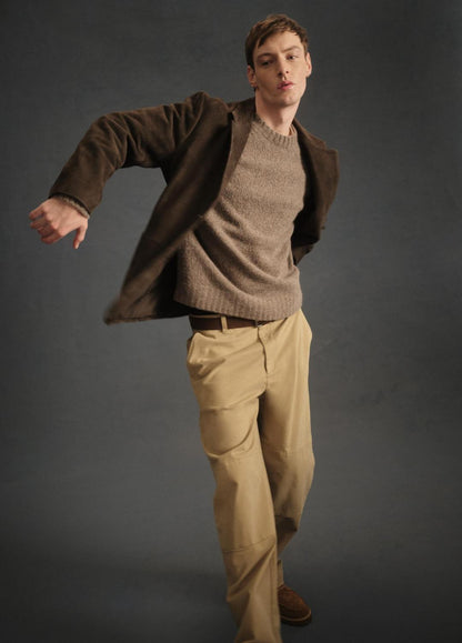 Donegal Cashmere Raglan-Sleeve Sweater in Crew Neck