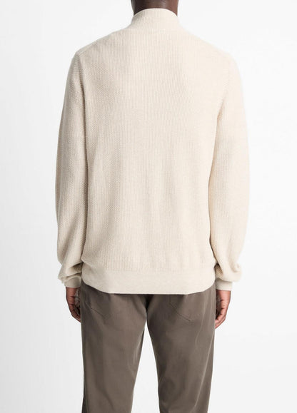 Geo-Jacquard Wool-Blend Quarter-Zip Sweater in Quarter Zip