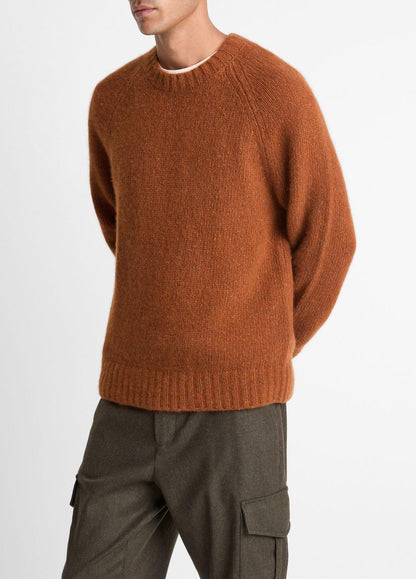 Donegal Cashmere Raglan-Sleeve Sweater in Crew Neck