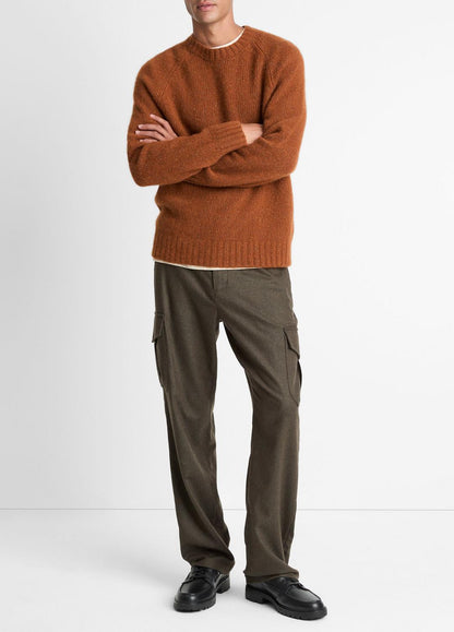 Donegal Cashmere Raglan-Sleeve Sweater in Crew Neck
