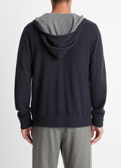 Cashmere Zip-Front Hoodie in Cashmere
