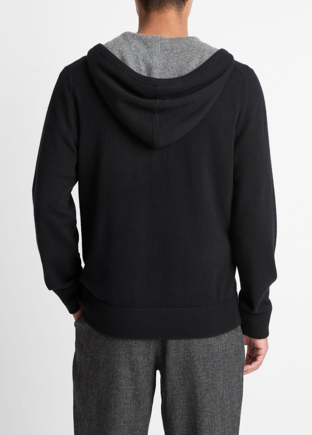 Cashmere Zip-Front Hoodie in Cashmere