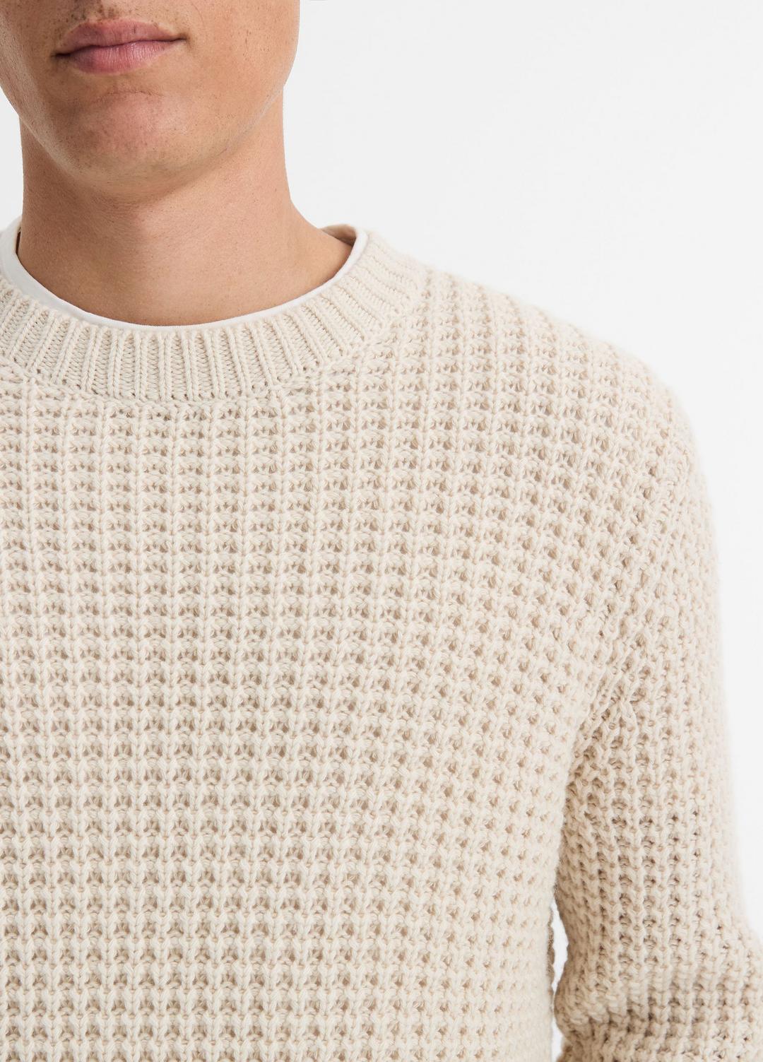 Macro-Waffle Crew Neck Sweater in Crew Neck