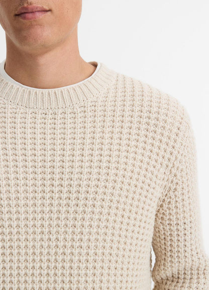 Macro-Waffle Crew Neck Sweater in Crew Neck