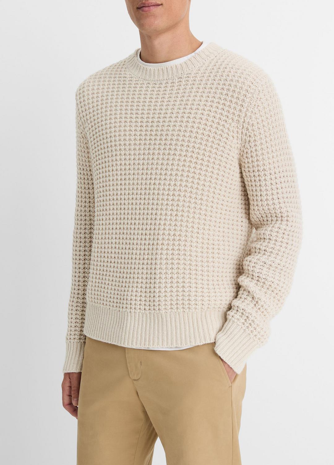Macro-Waffle Crew Neck Sweater in Crew Neck