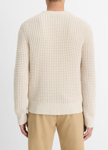Macro-Waffle Crew Neck Sweater in Crew Neck