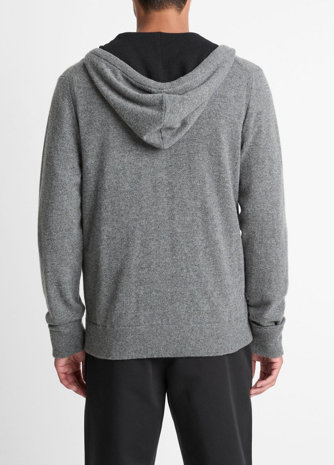 Cashmere Zip-Front Hoodie in Cashmere