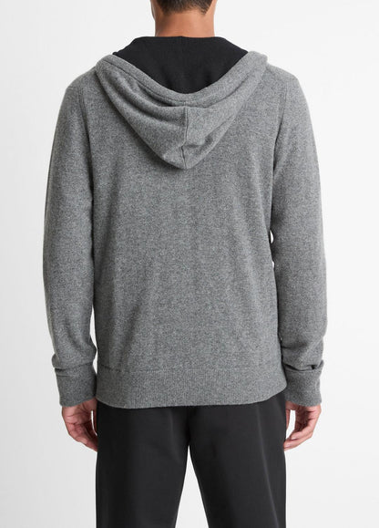 Cashmere Zip-Front Hoodie in Cashmere