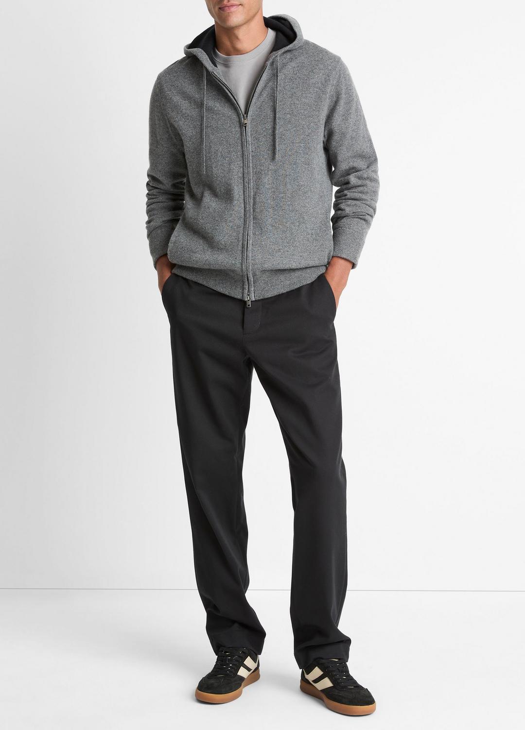 Cashmere Zip-Front Hoodie in Cashmere
