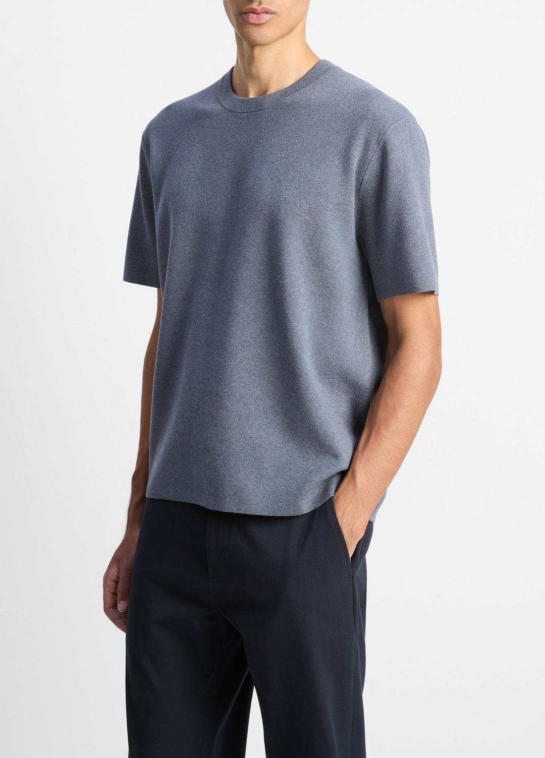 Milano Short-Sleeve Crew Neck Sweater in Crew Neck