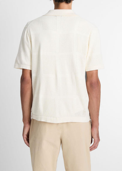 Patchwork Pointelle Short-Sleeve Shirt in Short Sleeve