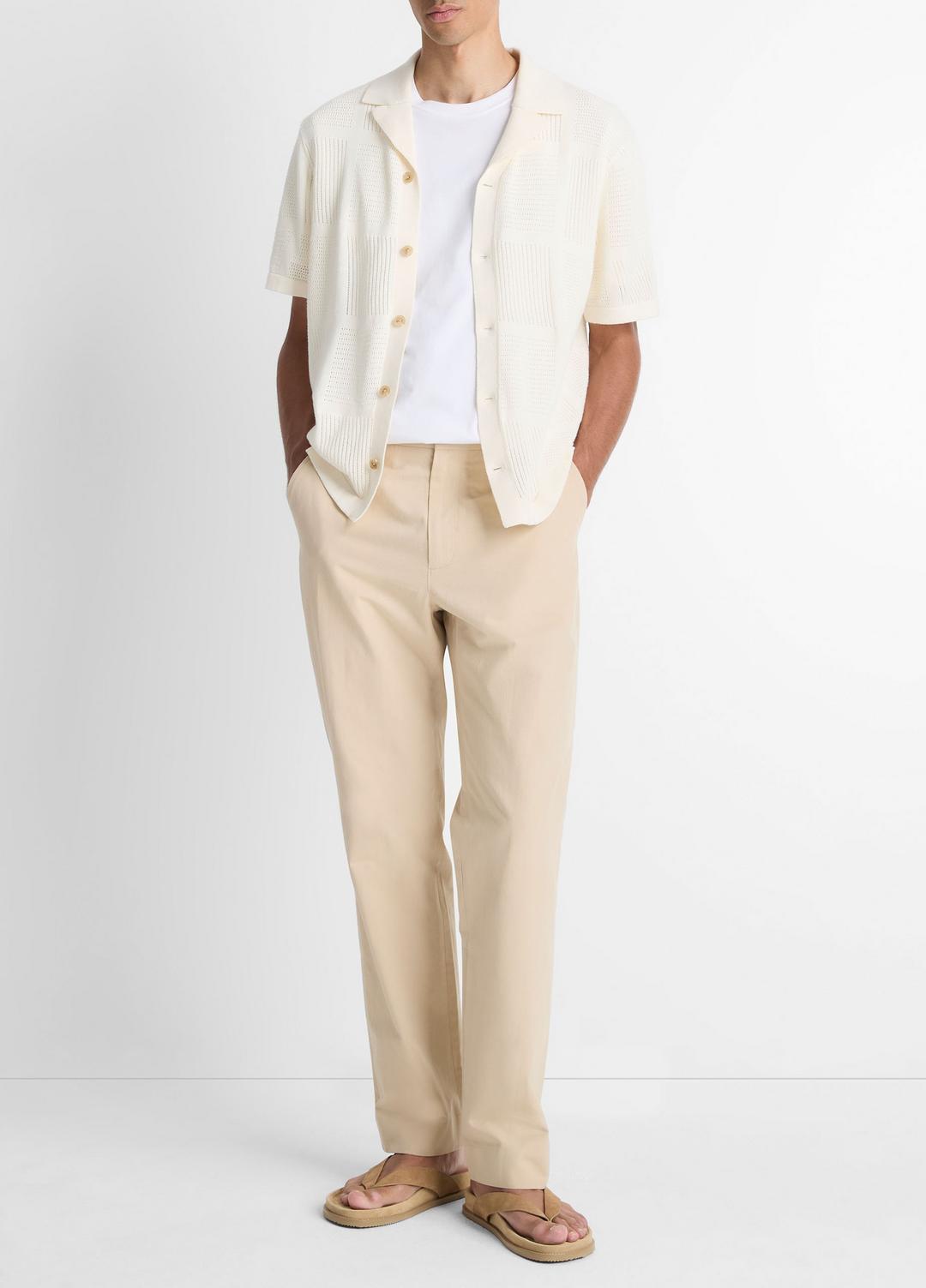 Patchwork Pointelle Short-Sleeve Shirt in Short Sleeve