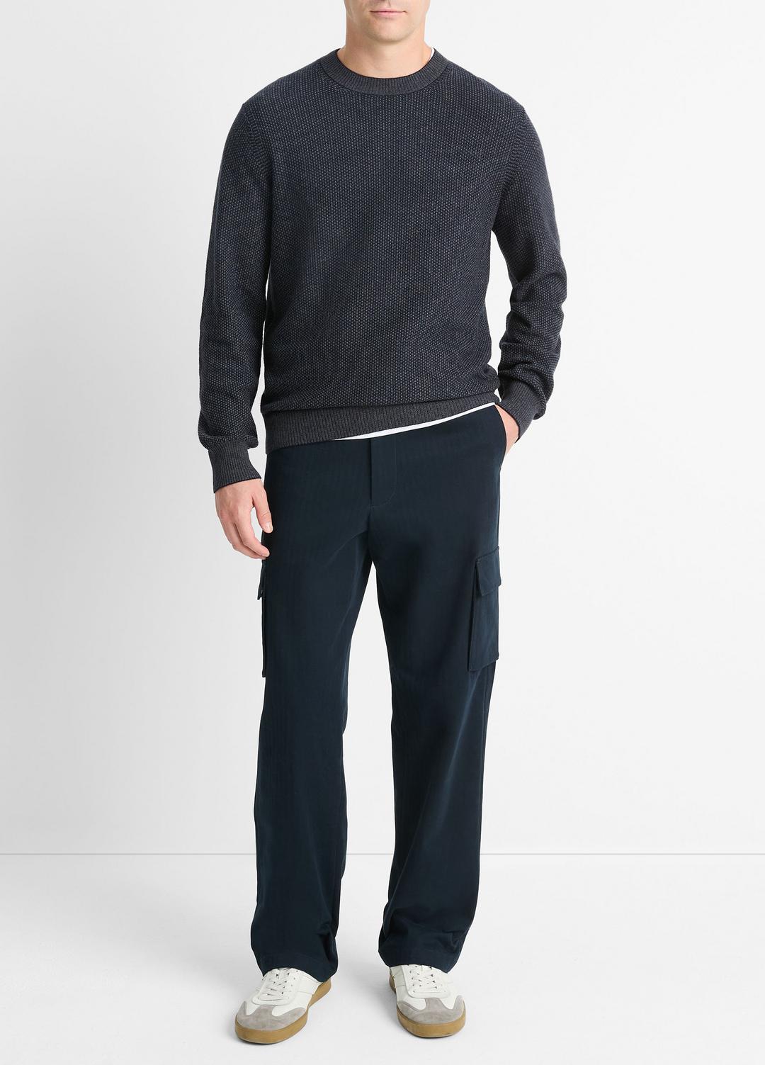 Geo-Jacquard Wool-Blend Crew Neck Sweater in Crew Neck