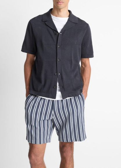 Patchwork Pointelle Short-Sleeve Shirt in Short Sleeve
