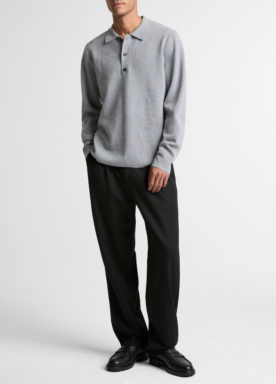 Italian Merino Wool Milano Polo Sweater in Sweaters