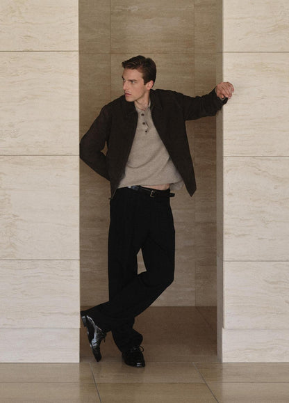 Italian Merino Wool Milano Polo Sweater in Sweaters