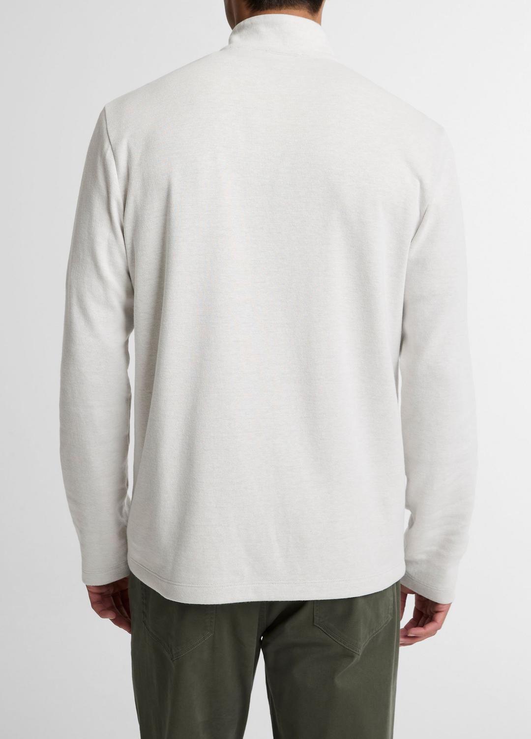 Double-Face Cotton-Blend Quarter-Zip Pullover in Quarter Zip