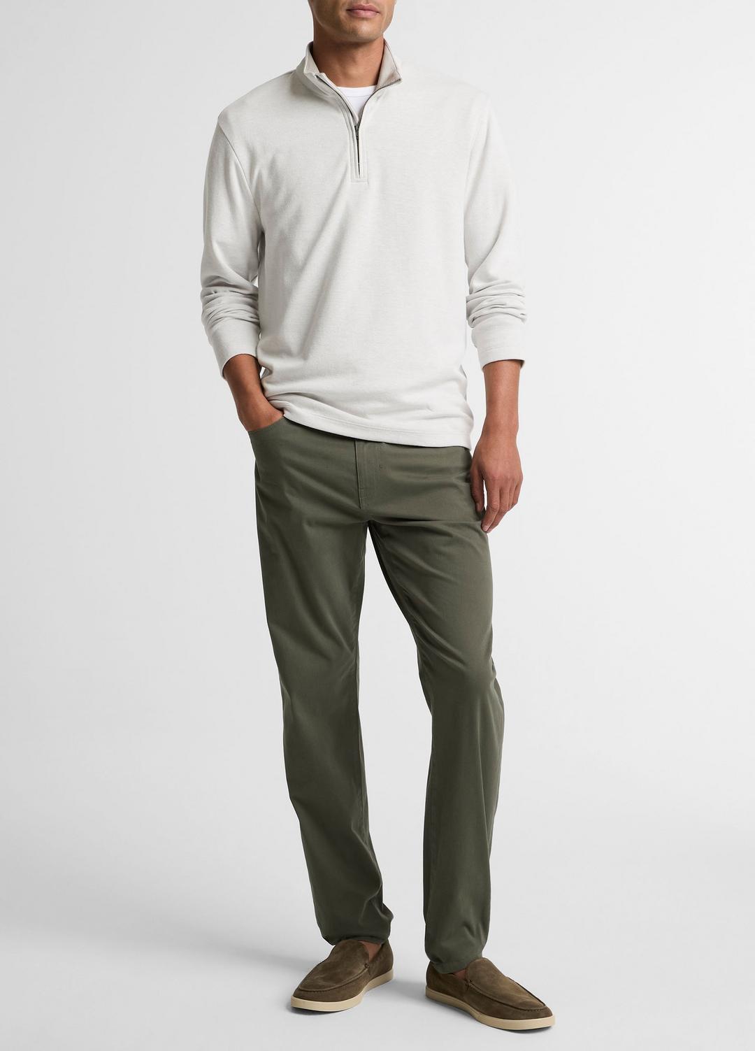 Double-Face Cotton-Blend Quarter-Zip Pullover in Quarter Zip