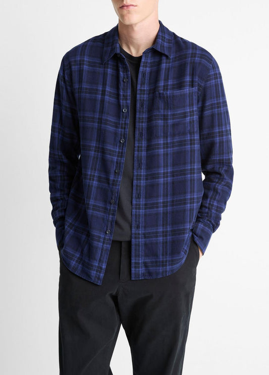 Big Horn Plaid Cotton Button-Front Shirt in Long Sleeve
