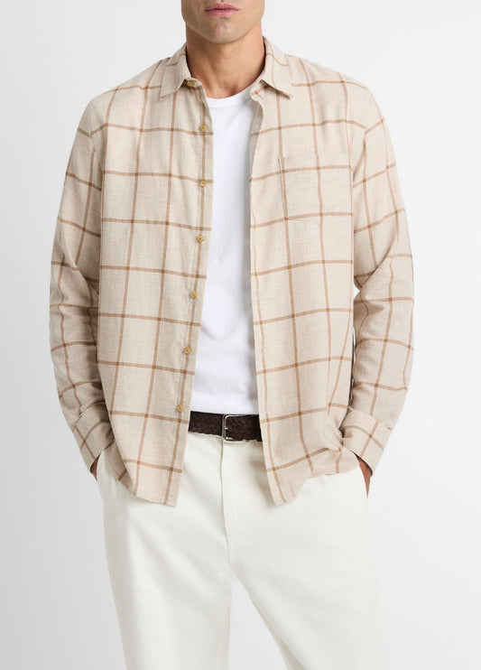 Rockery Plaid Cotton Button-Front Shirt in Long Sleeve