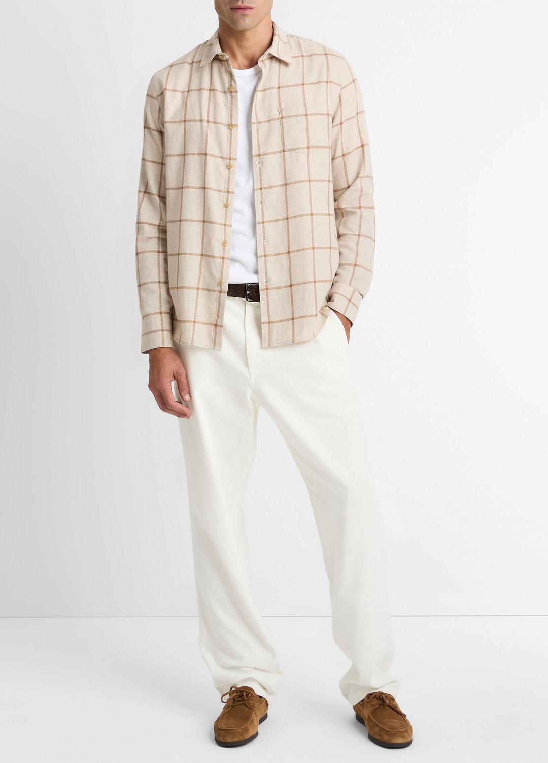 Rockery Plaid Cotton Button-Front Shirt in Long Sleeve
