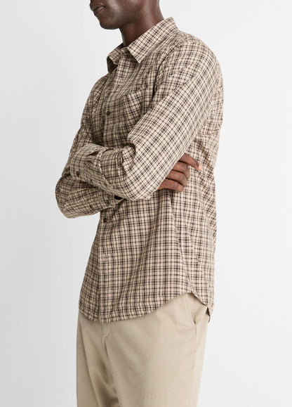 Great Falls Plaid Cotton Button-Front Shirt in Long Sleeve