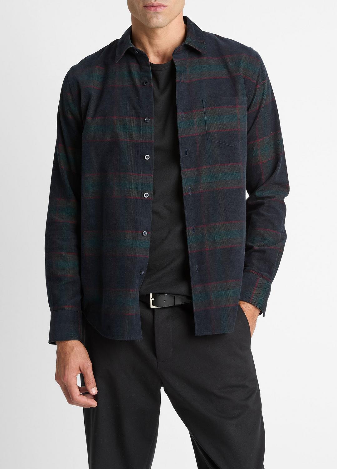 Holme Plaid Cotton Button-Front Shirt in Long Sleeve