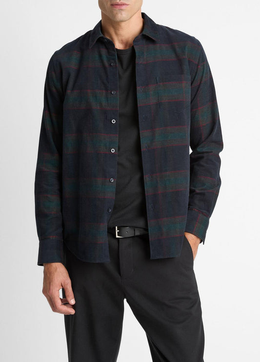 Holme Plaid Cotton Button-Front Shirt in Long Sleeve