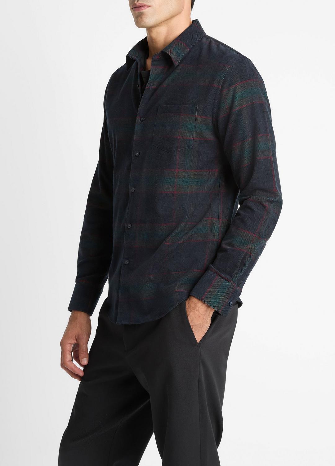 Holme Plaid Cotton Button-Front Shirt in Long Sleeve