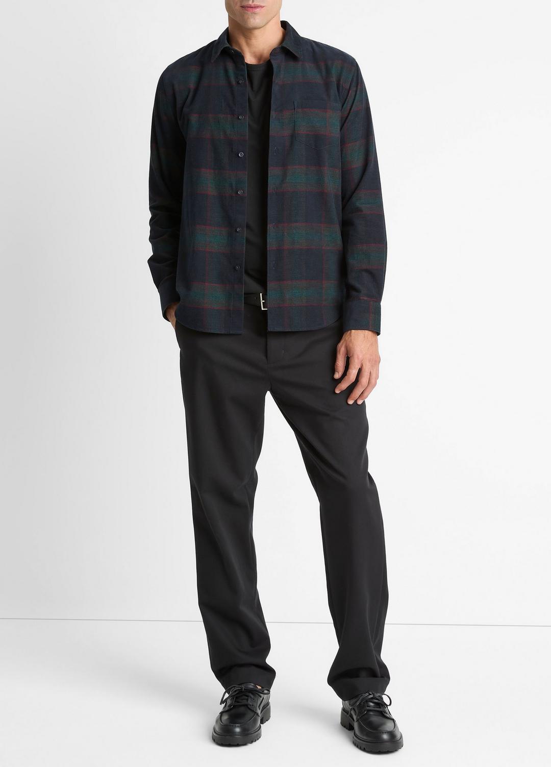 Holme Plaid Cotton Button-Front Shirt in Long Sleeve
